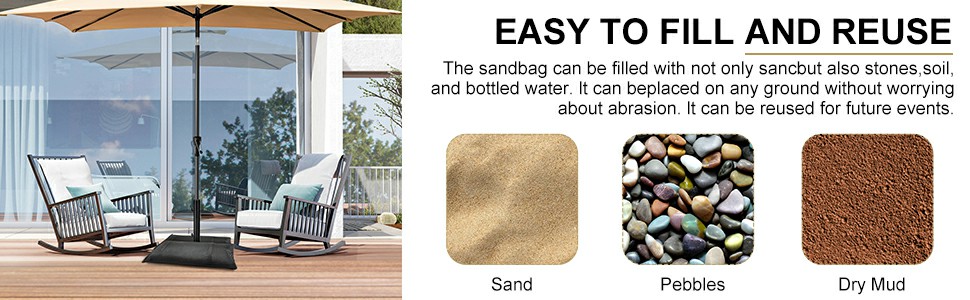 Umbrella Base Weight Sandbags Set