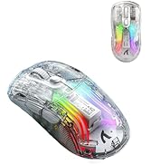 Wireless Gaming Mouse Bluetooth Dual Mode Transparent Clear RGB Lighting Mechanical Ergonomic Rec...