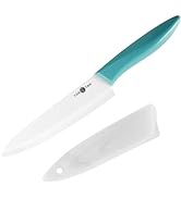 YUSOTAN Ceramic Chef Knife 6-Inch Ceramic Kitchen Knife Chef's Knife with Sheath Cover Sharp Shat...
