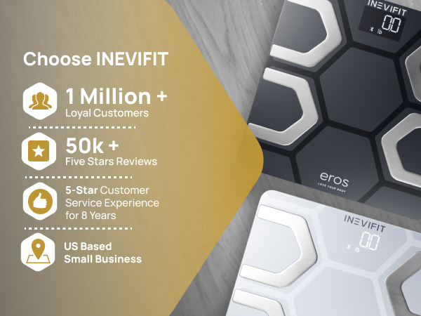 Bluetooth Eros Smart Body Fat Scale - Premium A+ - Choose INEVIFIT - Mobile
