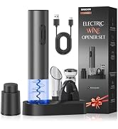 Electric Wine Opener Rechargeable, BABONIR 7-in-1 Wine Gift Set | Premium Matte Aluminum Alloy, D...