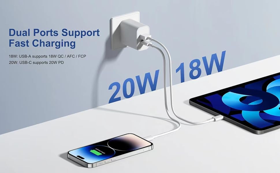 Dual ports wall charger
