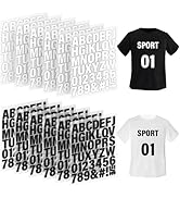 12 Sheets 588 Pieces Iron on Letters and Numbers for Clothing, 2 Inch Iron on Vinyl Letters with ...