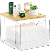 VITVITI Drawer Disposable Face Towel Holder Box, Acrylic Facial Towel Container for XL Clean Skin...