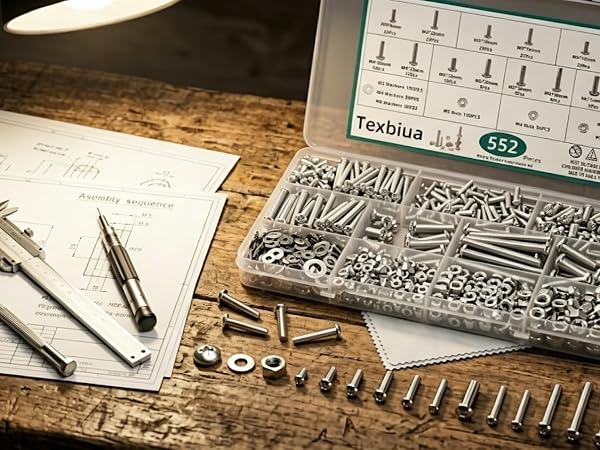 552 Pcs Metric Screws Nuts and Bolts Assortment Kit