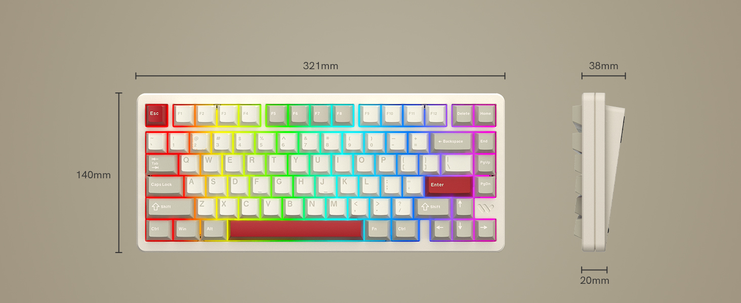 Wireless Mechanical Gaming Keyboard, VIA Custom Keyboard, RGB Creamy Gaming Keyboard