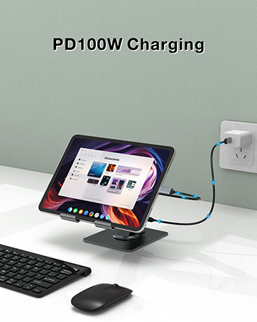 tablet stand with charging port