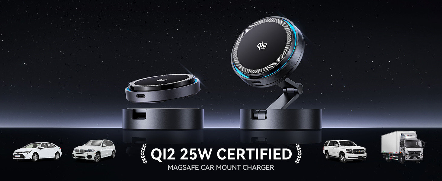 qi2 25W Magsafe Car mount charger