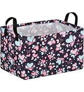ANPZECK Nursery Toy Bin Shelf Basket Foldable Storage Gift Basket with Heart Printed Pattern, Wat...