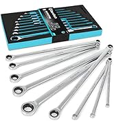 DURATECH Extra Long Ratcheting Wrench Set, Double Box End Wrench Set, Metric, 9-Piece, 8,10,12,13...