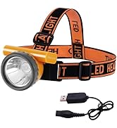 BOMARTE WISDOM LED Rechargeable Headlamp, Lightweight Headlight 90° Adjustable Head Lamp Waterpro...