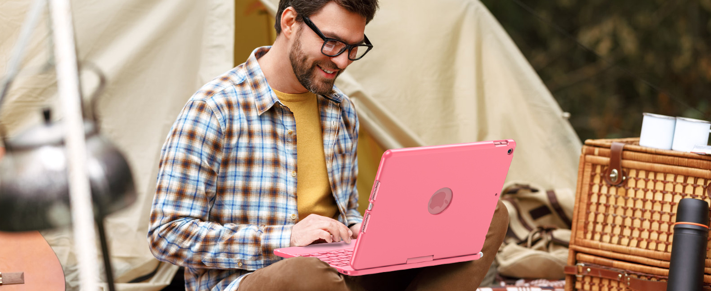 for ipad 9th case with keyboard pink 40
