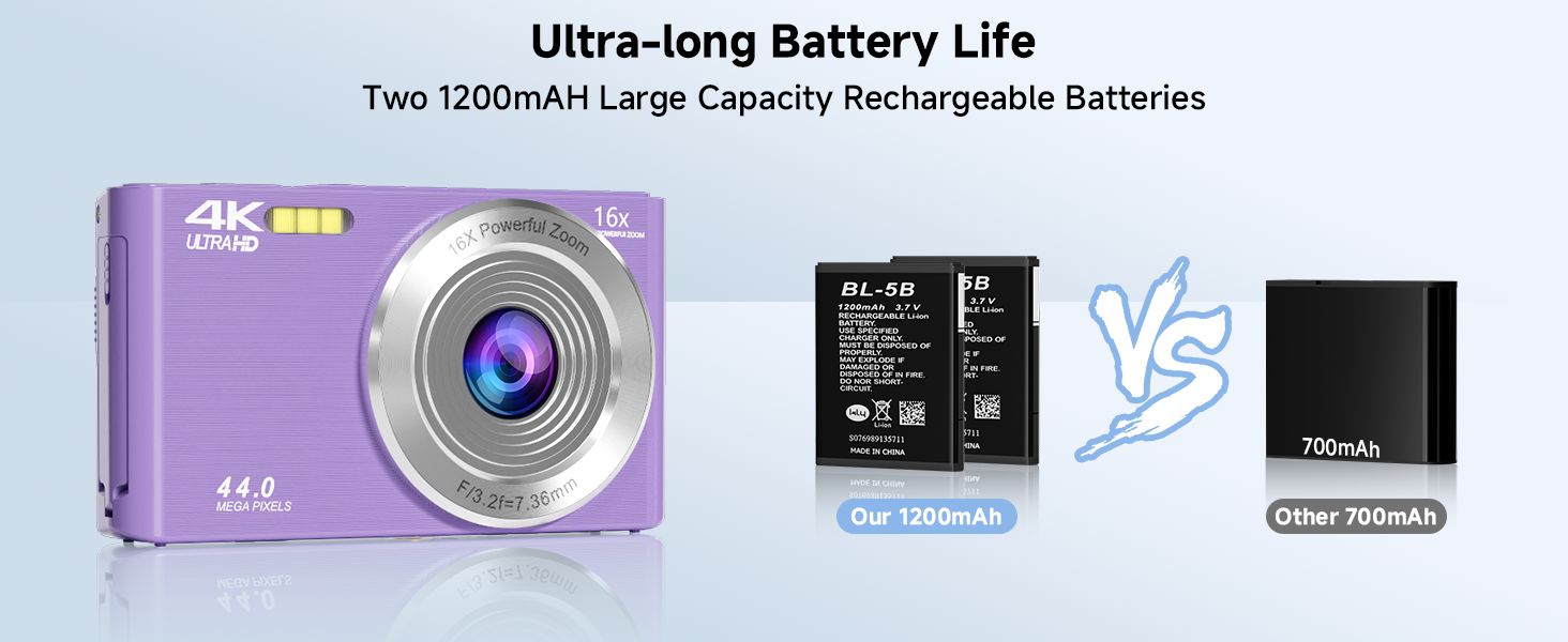 Ultra-long Battery Life,Digital cameras have two replaceable batteries,fhd digital camera