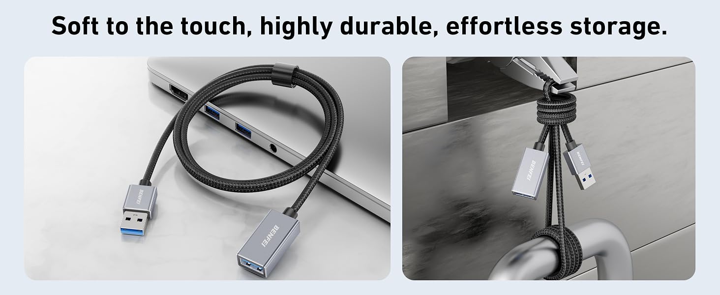 BENFEI USB 3.0 Extension Cable, Nylon Braided