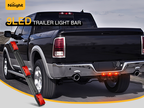 14.2Inch 1PC 9LED Marker Tail Light Bar Red Identification Running Marker ID Rear Light