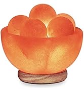 Himalayan Glow Bowl Salt Crystal Lamp with Neem Wooden Base,(ETL Certified), Dimmer Switch |, 5 M...