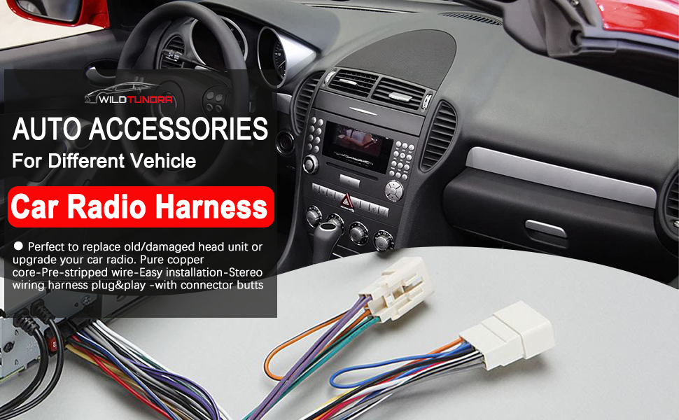 WildTundra Android Car Stereo Radio 10-Pin RCA Plug with Rearview Backup Camera