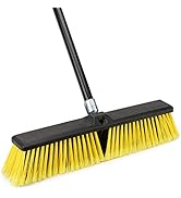 18 inches Push Broom Outdoor- Heavy Duty Broom with 63" Long Handle for Deck Driveway Garage Yard...