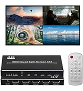 HDMI Multiviewer Switch 4x1, 4K@30Hz HDMI Seamless Switch 1080p Quard-Multiviewer Support 4 Scree...