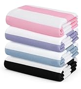 Touchat 4 Pack Beach Towels Cabana Stripe 280GSM Polyester Lightweight Quick-Dry Swim Pool Towel,...