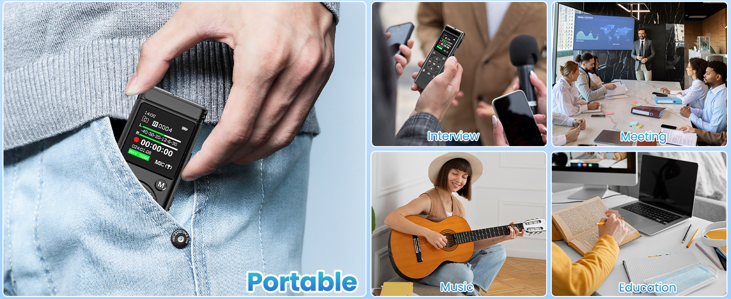 Voice Activated Recorder Suit for Lectures Meeting/Classes/Interviews/etc