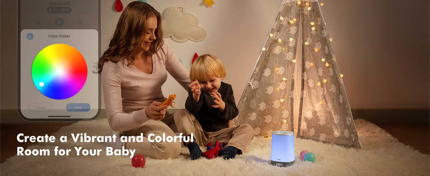 white noise machine with red light 