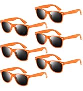 NEBURORA 6 Pack Orange Neon Sunglasses Bulk Retro Colorful Party Glasses for Adult Men Women Birt...