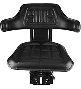 Black Universal Adjustable Tractor Suspension Seat Waffle Style with Tilt Fits for Ford/New Holla...