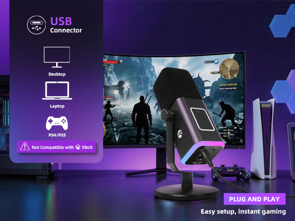 XLR/USB Gaming Microphone for PC