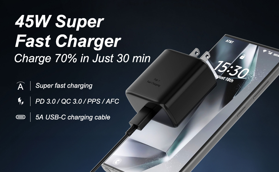 45w charger super fast charger usb c samsung