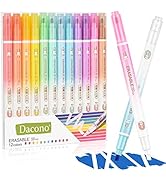 Dacono Erasable Highlighters, 12 Pcs Bible Highlighters No Bleed Through, Chisel Tip Assorted Col...