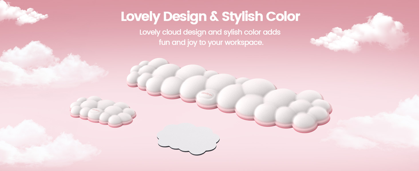 Cloud Wrist Rest Keyboard, Memory Foam Cloud Keyboard Wrist Pad with Ergonomic Support &amp;amp; Base