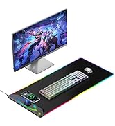 Gaming Mouse Pad, 15W Magnetic Wireless Charging Desk Mat, 35"x15.8" Large RGB Mouse Pad for Lapt...