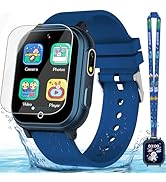 Kids Smart Watch Gift for Boys Ages 3-12, IP67 Waterproof, 32 Puzzle Games, HD Touchscreen Dual C...