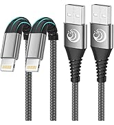 iPhone Charger [Apple MFi Certified] 2Pack 10FT Long Lightning Cable Fast Charging Nylon Braided ...