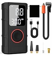 Clicar tire inflator portable air compressor,12V 150 PSI bike pump,Digital tire pressure gauge,Em...