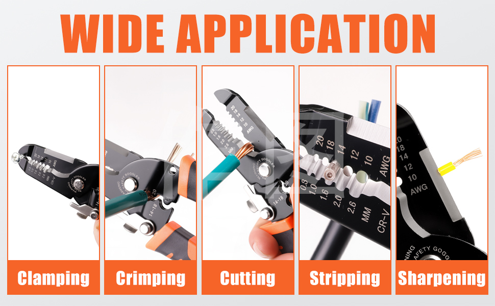 Clamping Crimping Cutting Stripping Sharpening