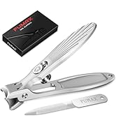Nail Clippers for Men Thick Nails with Catcher, Large Toenail Clippers with Wide Jaw Opening for ...