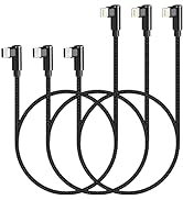 USB C to Lightning Cable 3ft MFi Certified 3 Pack 90 Degree iPhone Charger Nylon Braided Right An...