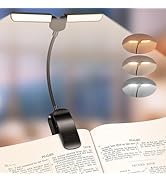 KaKinCa 18 LED Rechargeable Book Light for Reading in Bed - Eye Caring 3 Color Temperatures &amp; Ste...