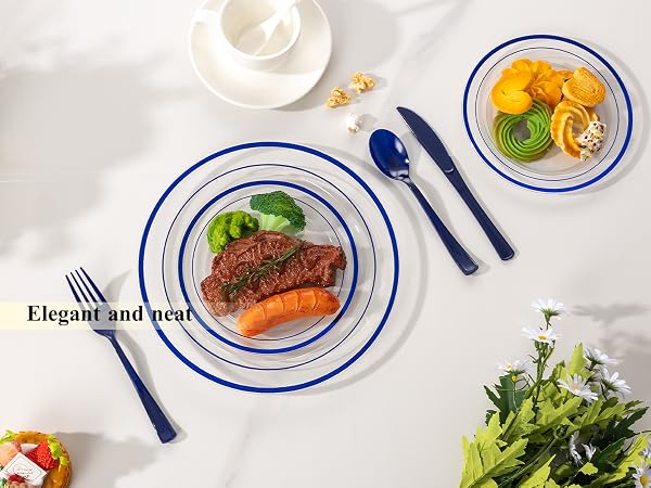 Clear Plastic Dinnerware Set