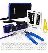VCELINK Ethernet Crimping Tool Kit 105-in1 for CAT7/CAT6A/CAT6/CAT5E/CAT5, RJ45 Crimp Tool Set wi...