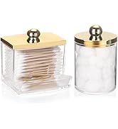 Tbestmax 2 Pack Qtips Dispenser - Bathroom Organizers and Storage Containers, Plastic Apothecary ...