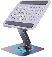 EJAY 360 Rotating Laptop Stand for Desk, Foldable Aluminum Computer Riser, Ergonomic Height Adjus...
