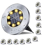 Rayolon Solar Ground Lights, Waterproof Solar Garden Lights, Upgraded Outdoor Garden Waterproof B...
