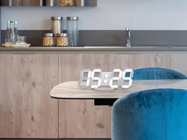 EDUP Home 3D LED Digital Wall Clock Desk Alarm Clock with Remote Control