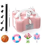 AXHJ Electric Balloon Pump, Portable Electric Air Balloon Pump Dual Nozzle Air Blower Pump AC110V