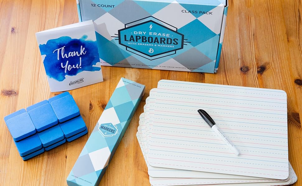 double sided lapboard mini personal dry erase board whiteboard dry-erase markers pens erasers set
