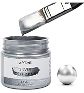 ARTME Metallic Silver Acrylic Paint, 100ml Silver Paint for Art, Hand-crafts, Non-Toxic, Non-Fadi...