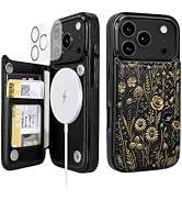 Obbii for iPhone 18 Pro Magsafe Wallet Case with Card Holder,Wildflowers | Compatible with MagSaf...
